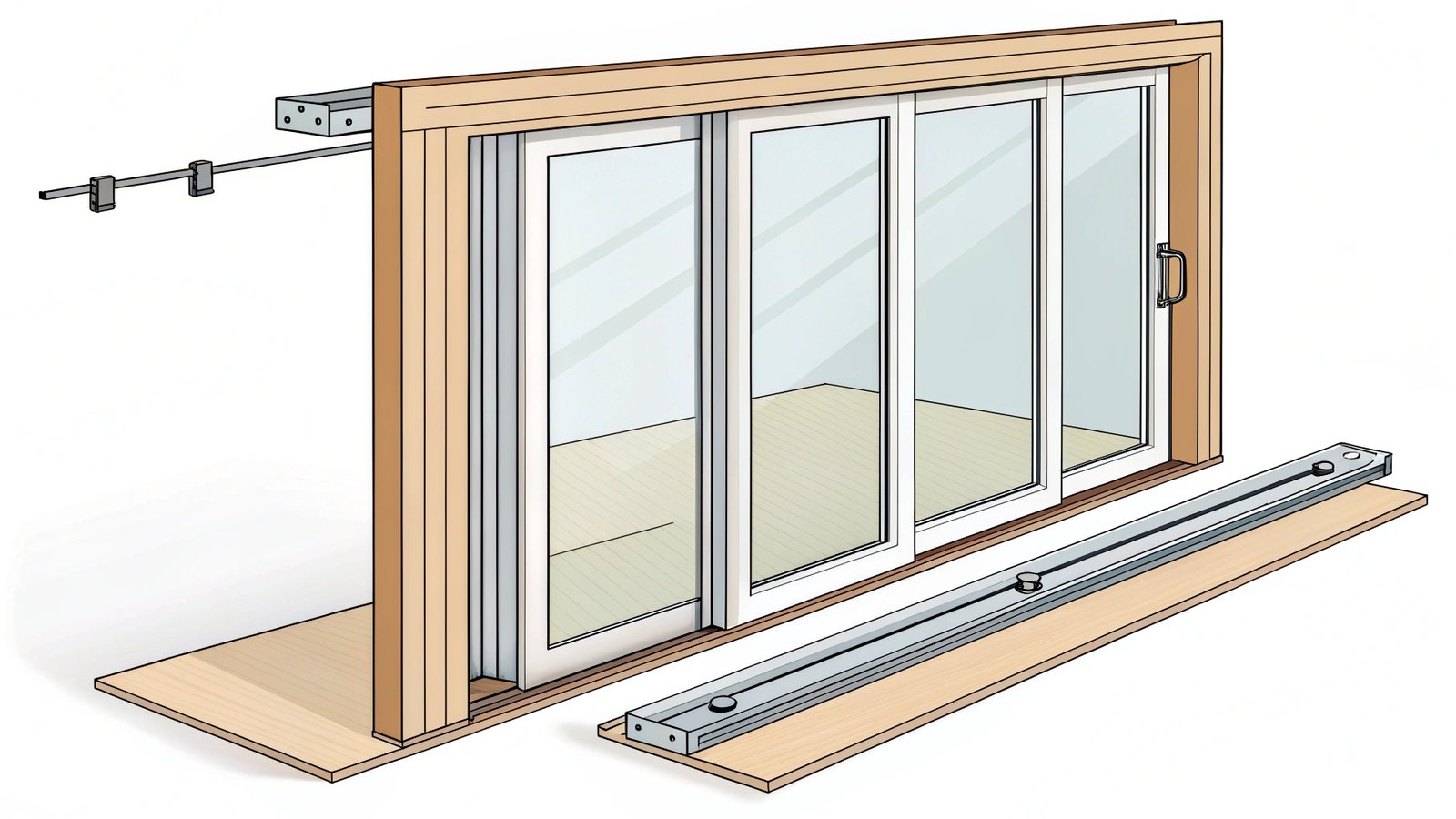 sliding door parts diagram