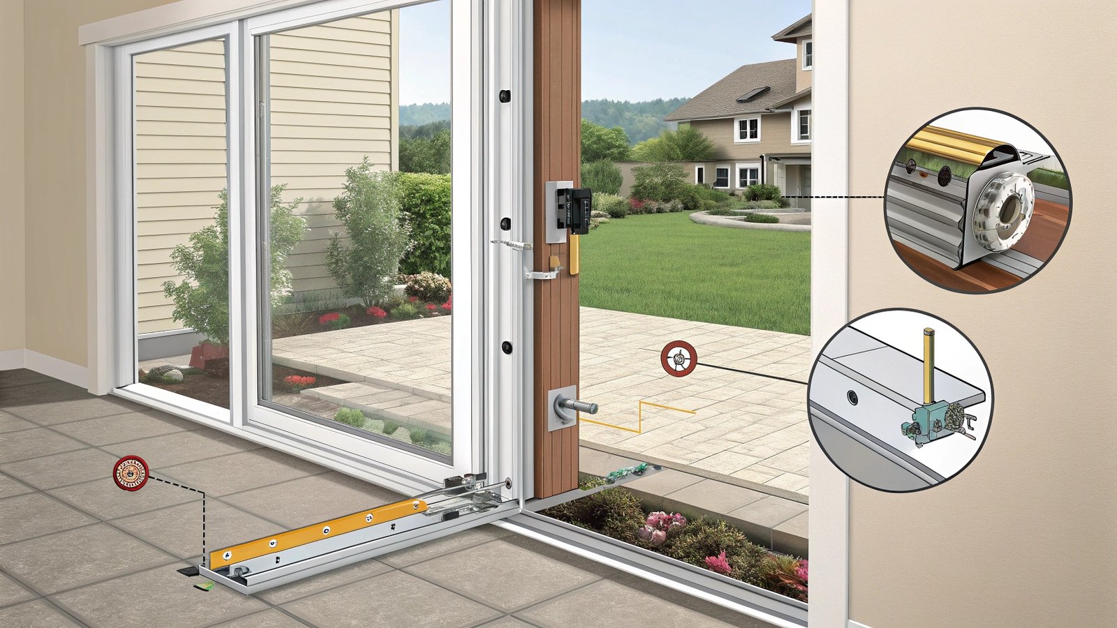 adjusting patio door rollers