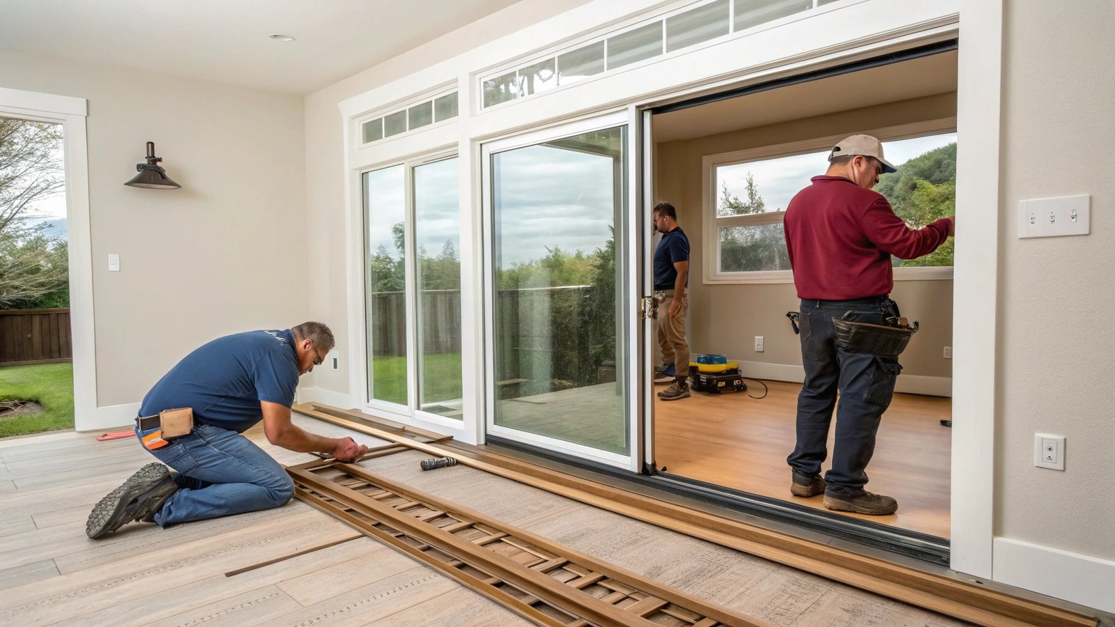 An assortment of different sliding door track profiles.