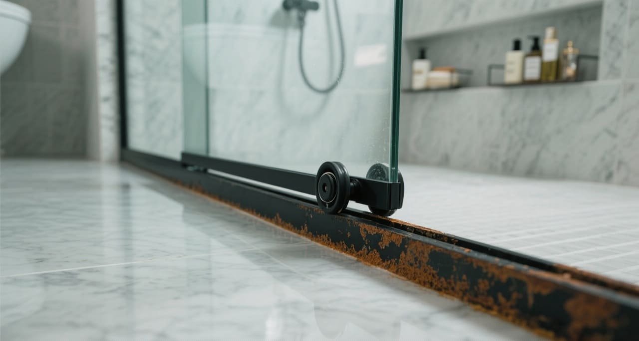 Close-up shots of different pulley materials like stainless steel and nylon wheels