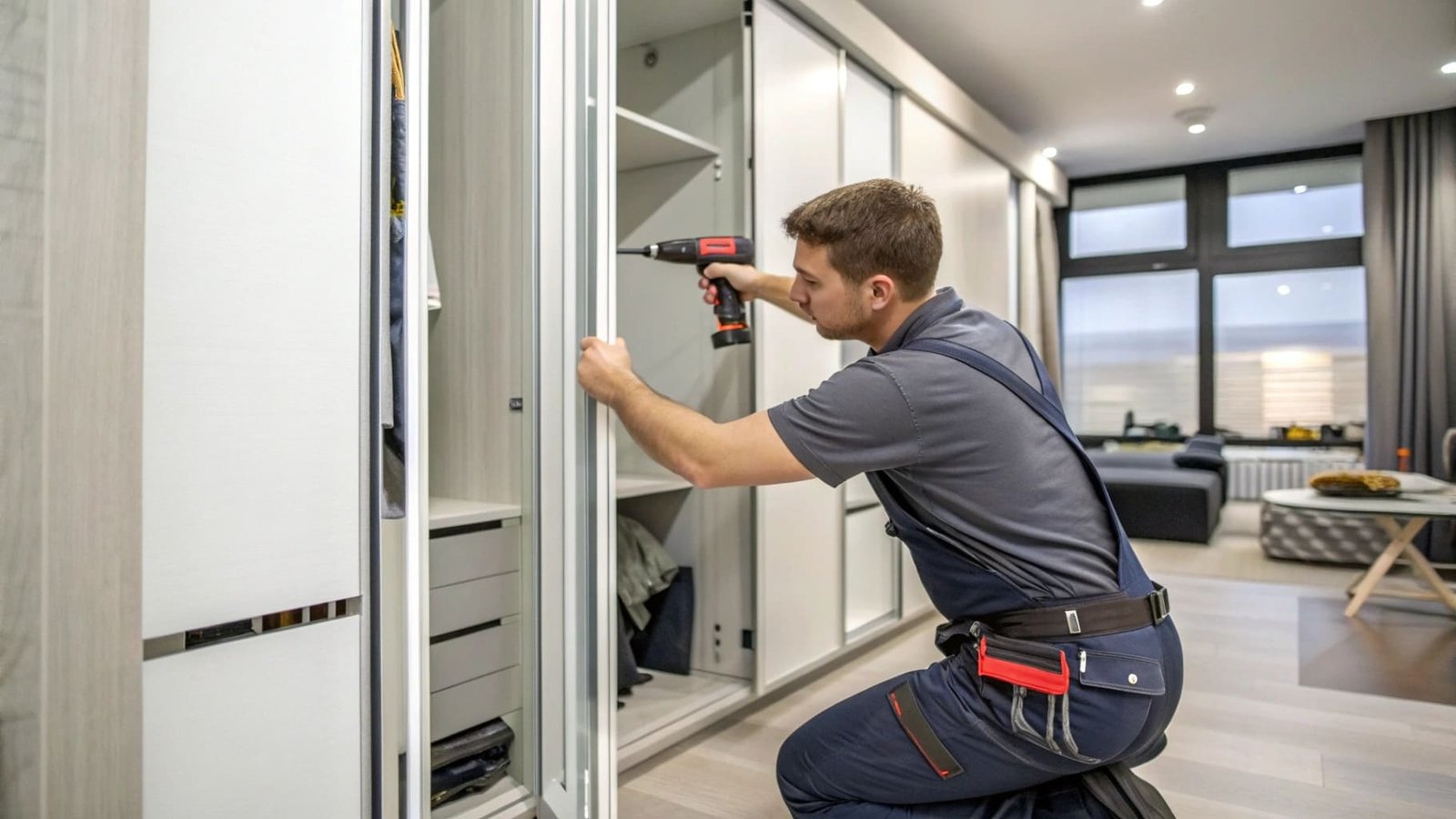 A soft close mechanism for a wardrobe door