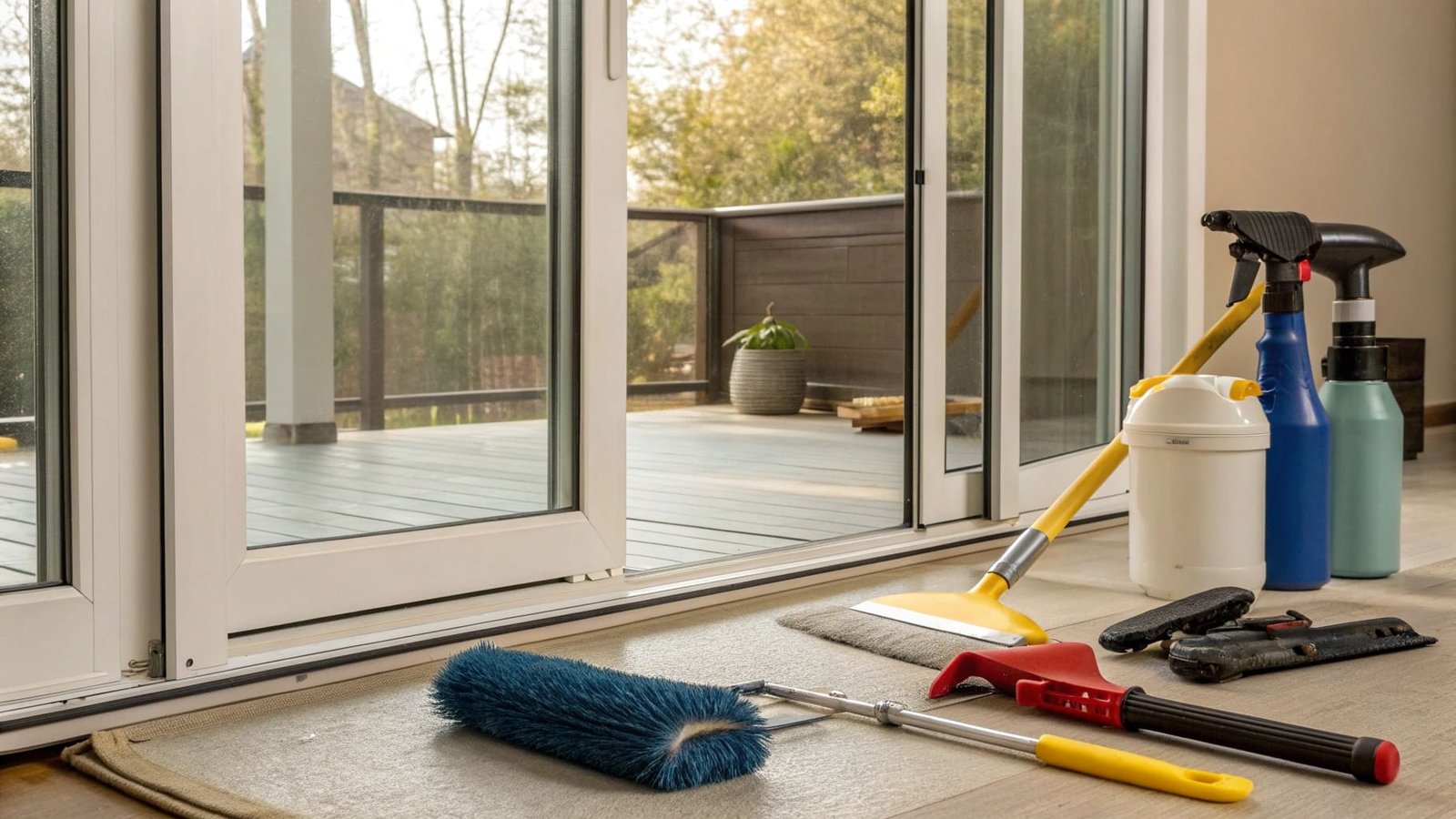 Sliding door cleaning