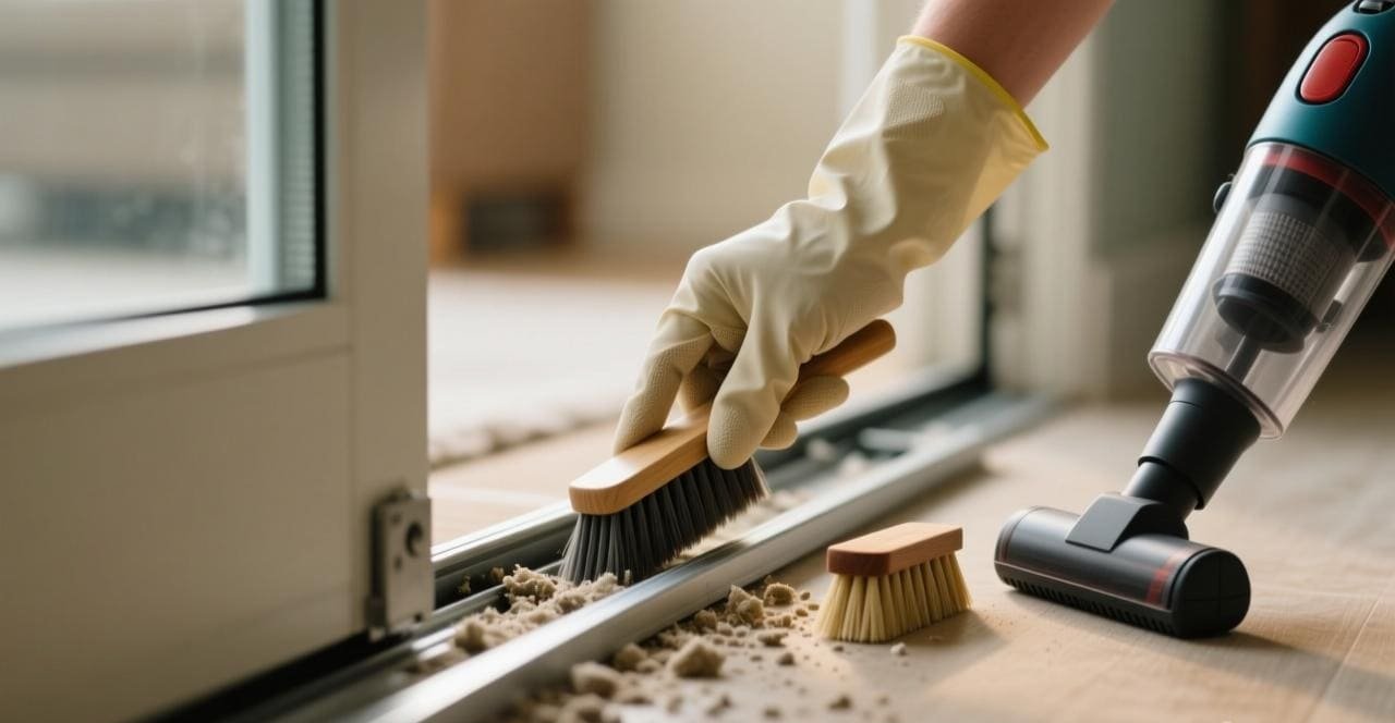 Cleaning sliding door tracks