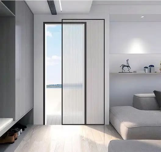 Comparison of a ghost door and a traditional hinged door