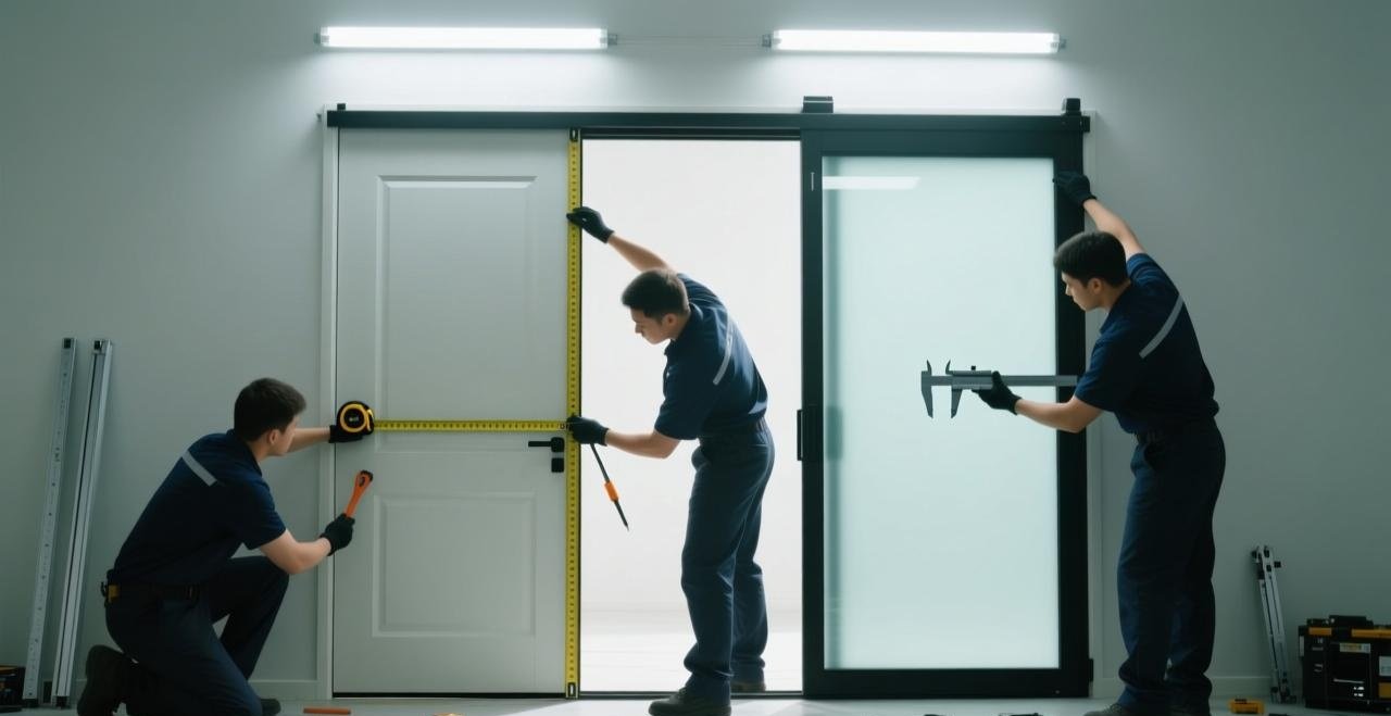 Measure sliding door hardware