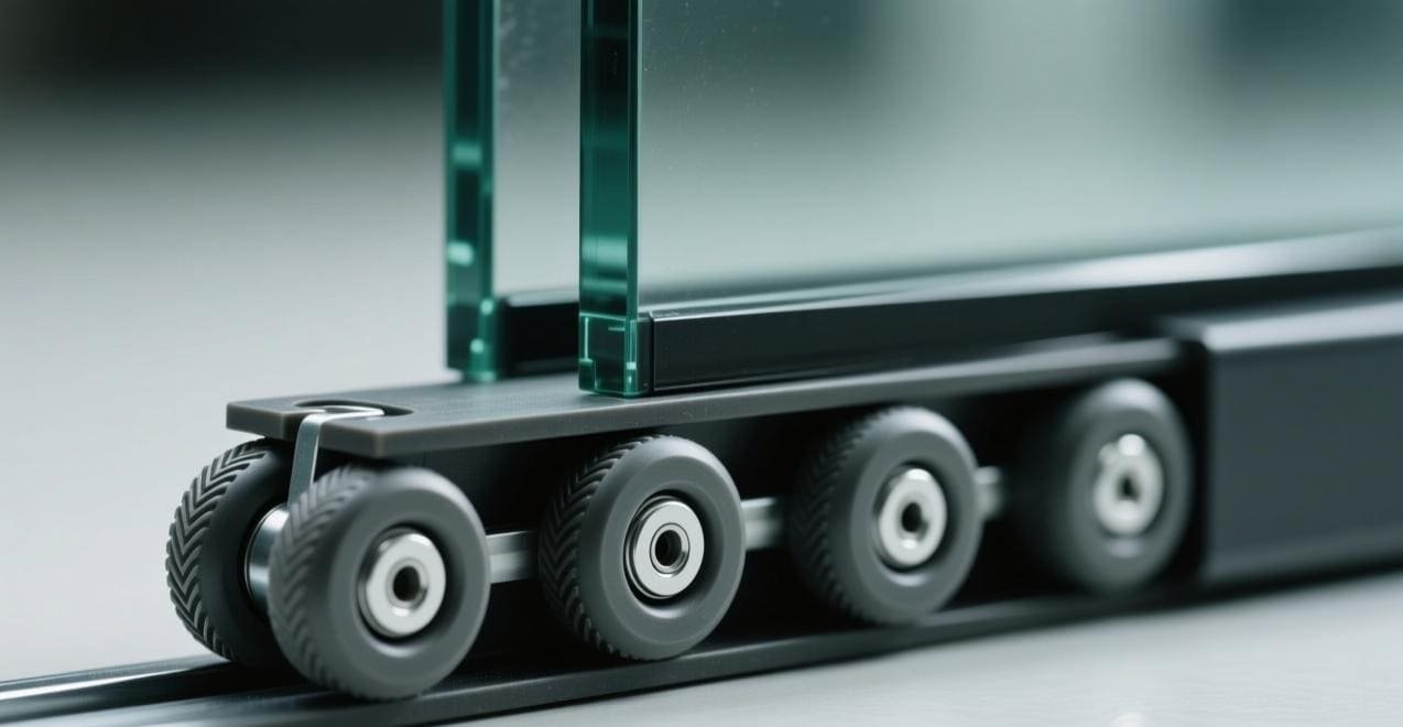 Tandem rollers for a heavy sliding glass door