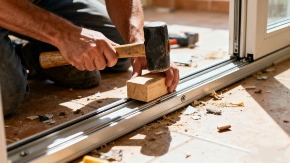 DIY repair of a sliding door track