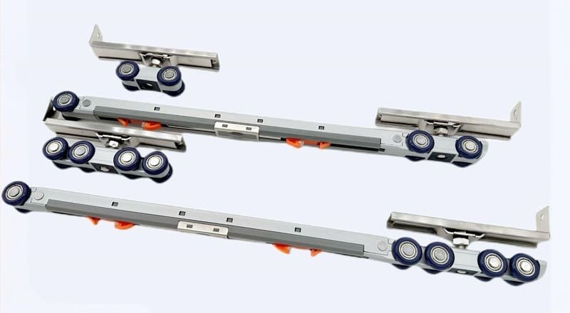 Diagram showing how a soft-close damper and trigger work on a sliding door