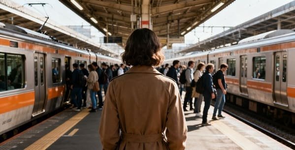 An abstract image representing two diverging paths or timelines