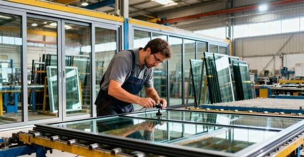 A split image showing a happy business owner and a satisfied homeowner with new windows