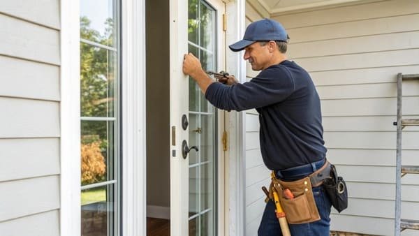 A chart showing the lower lifetime cost of a properly installed door