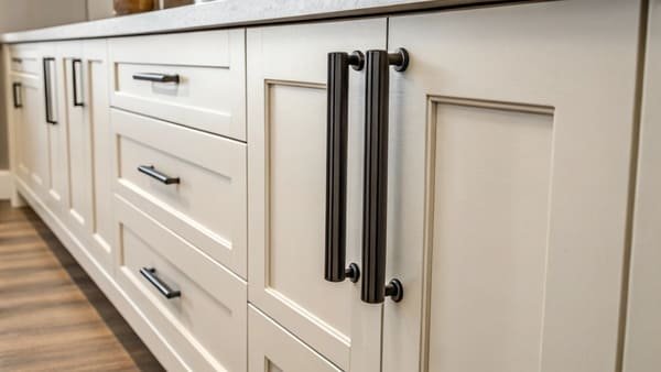 A global map with pins on major manufacturing hubs for cabinet handles