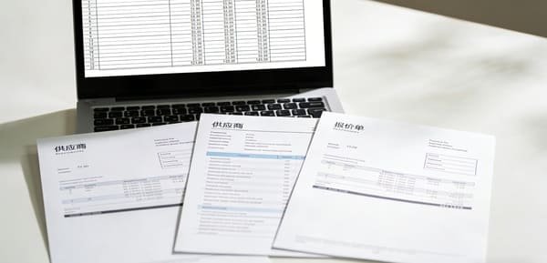 A spreadsheet comparing quotations from different suppliers