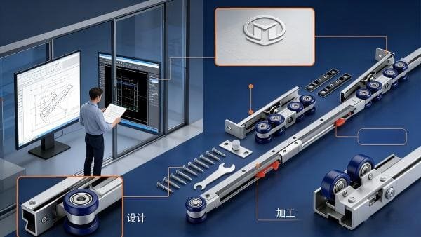 Customized sliding door roller with logo