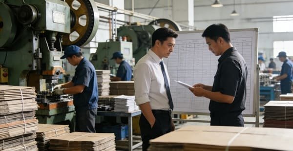 A busy but organized factory floor manufacturing sliding door systems