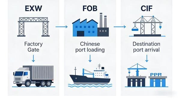 A calculator and a miniature truck and ship on a spreadsheet, showing cost calculation.